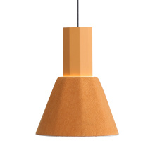 Golden 3133-P8 EY-GY - Golden Lighting Faroe 8in Integrated LED Pendant in Earth Yellow/Grey Felt